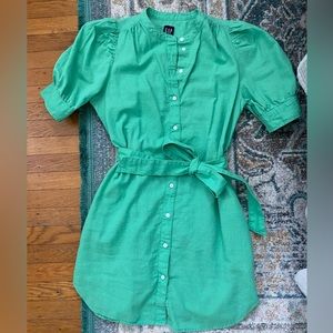NWOT Gap Kelly Green Women’s Linen Shirt Dress